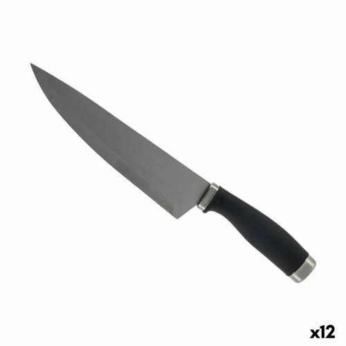 Kitchen Knife 5 x 2 x 33 cm Silver Black Stainless steel Plastic (12 Units) image 1