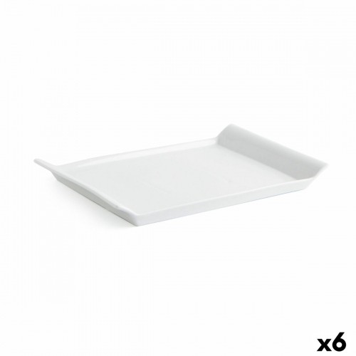 Snack tray Quid Gastro Fresh 26 x 18 cm Ceramic White (6 Units) image 1