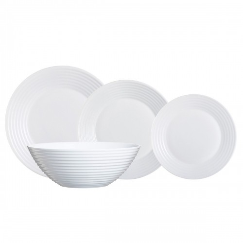 Dinnerware Set Luminarc Harena White Glass 19 Pieces image 1