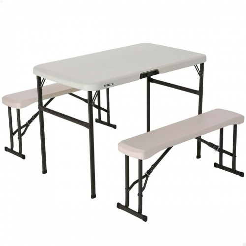 Folding Table Lifetime Cream 106,5 x 73,5 x 61 cm Steel Plastic image 1