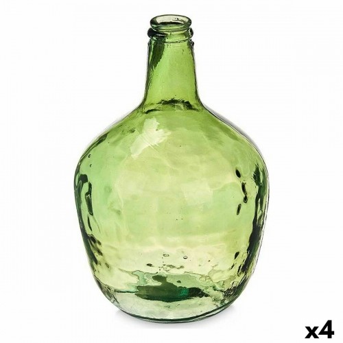 Bottle Smooth Decoration 17 x 29 x 17 cm Green (4 Units) image 1