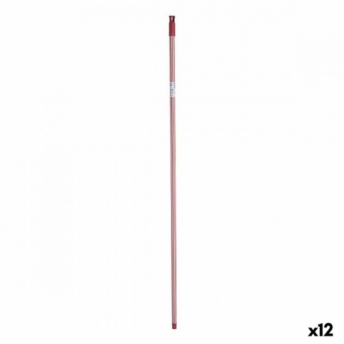 Broom handle Stripes 2,3 x 130 x 2,3 cm Red Metal (12 Units) image 1