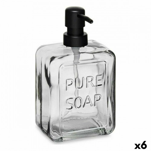 Berilo Дозатор мыла Pure Soap Стеклянный Чёрный Пластик 570 ml (6 штук) image 1