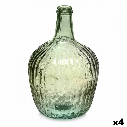 Bottle Stripes Decoration 17 x 29 x 17 cm Green (4 Units) image 1