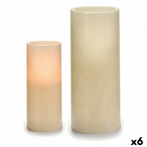 LED Candle Cream 7,5 x 17,3 x 7,5 cm (6 Units) image 1