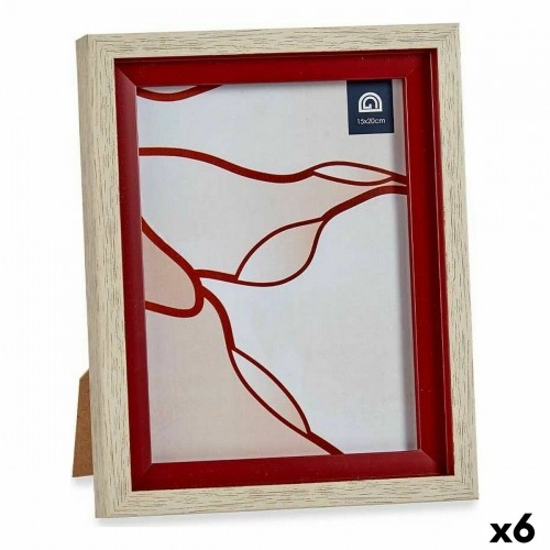 Gift Decor Фото рамка 18,8 x 2 x 24 cm Стеклянный Красный Деревянный Коричневый Пластик (6 штук) image 1
