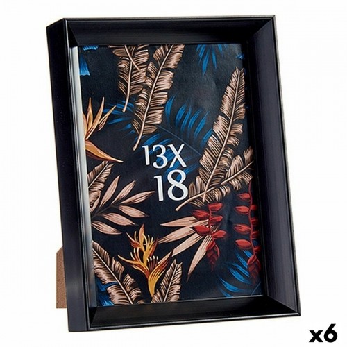 Photo frame 15,2 x 3,5 x 20,2 cm Black Plastic Glass (6 Units) image 1