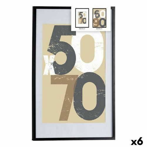 Photo frame 62,5 x 2,5 x 92,5 cm Black Plastic MDF Wood (6 Units) image 1