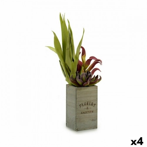 Decorative Plant Flowers Garden Brown Green 10 x 50 x 10 cm (4 Units) image 1