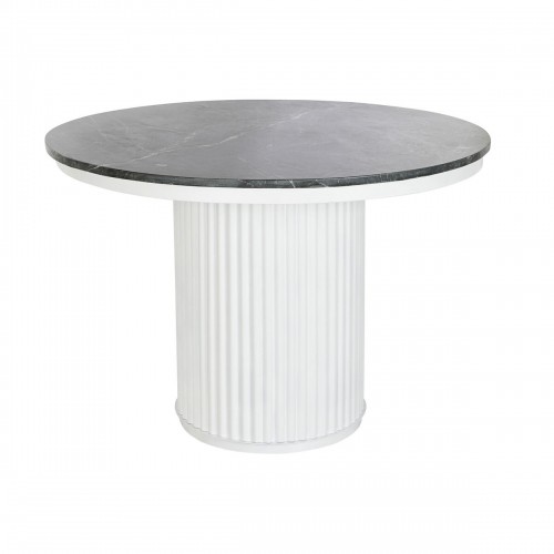 Pusdienu galds DKD Home Decor 110 x 110 x 76 cm Melns Metāls Varš Balts Marmors image 1
