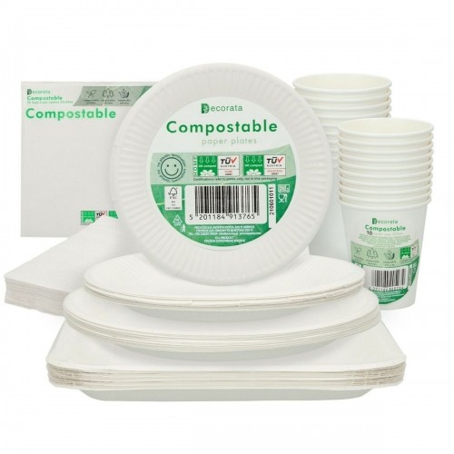 Party supply set Procos White (120 Pieces) image 1