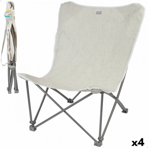 Foldable Camping Chair Aktive Beige 78 x 90 x 76 cm (4 Units) image 1
