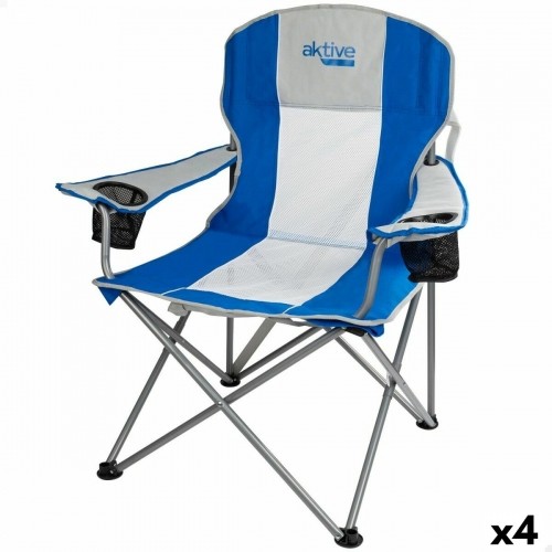 Saliekamais kempinga krēsls Aktive Pelēks Zils 57 x 97 x 60 cm (4 gb.) image 1
