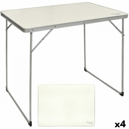 Folding Table Aktive White 80 x 70 x 60 cm (4 Units) image 1