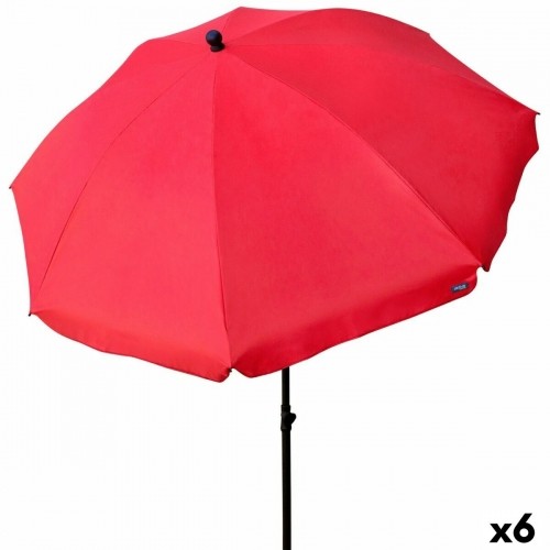 Пляжный зонт Aktive Красный 240 x 230 x 240 cm (6 штук) image 1