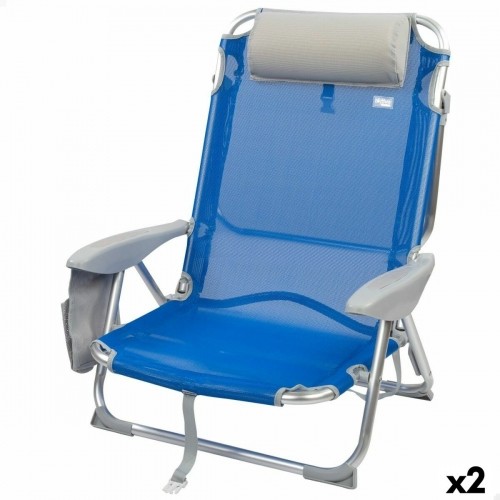 Складной стул с подголовником Aktive Gomera Синий 51 x 76 x 45 cm (2 штук) image 1