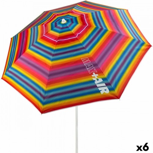 Пляжный зонт Aktive Daudzkrāsains 220 x 207 x 220 cm Tērauds Audums Oxford (6 gb.) image 1
