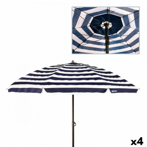Пляжный зонт Aktive Синий/Белый 240 x 222 x 240 cm Металл (4 штук) image 1