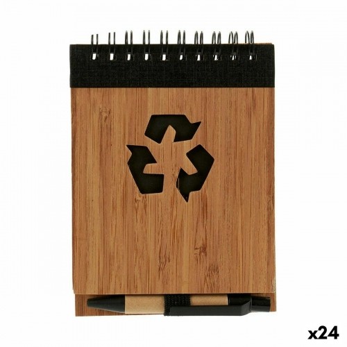 Spiral Notebook with Pen Bamboo 1 x 10 x 13 cm (24 Units) image 1