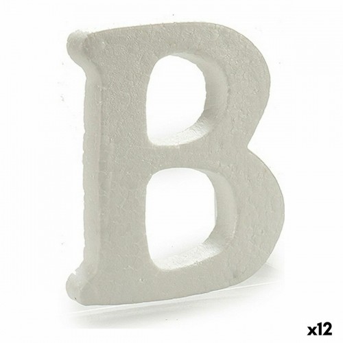 Letter B White polystyrene 15 x 12,5 cm (12 Units) image 1