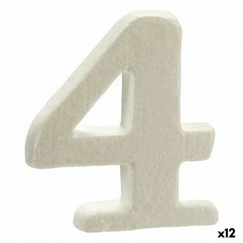 Number 4 White polystyrene 2 x 15 x 10 cm (12 Units) image 1