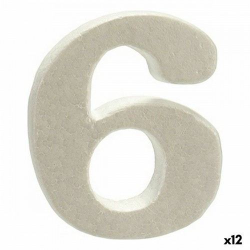 Number 6 White polystyrene 2 x 15 x 10 cm (12 Units) image 1