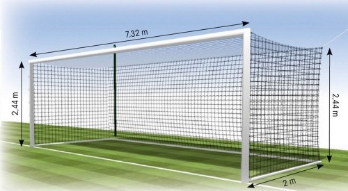 Football net TREMBLAY FF1113E 7,32x2,44m, 3mm, depth 2m, 2pcs image 1