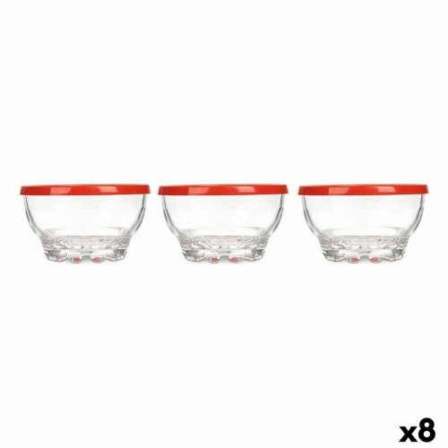 Set of bowls Karaman Red Transparent Glass Polyethylene Ø 10,5 cm 275 ml (8 Units) image 1