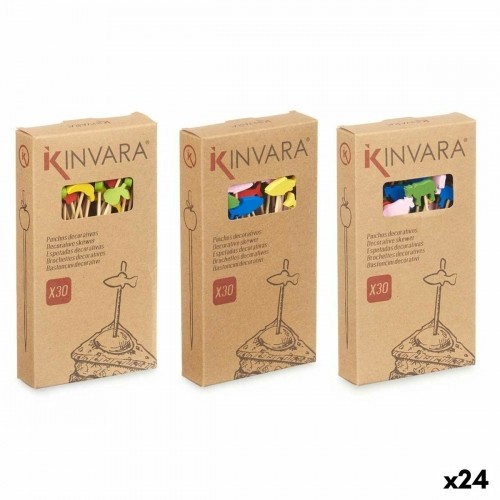 Kinvara Комплект для аперитива Шип украшенный Бамбук 2,5 x 0,4 x 12,5 cm (24 штук) image 1