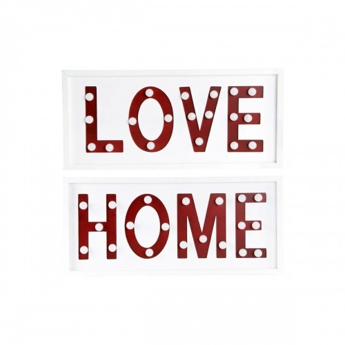 Настенный декор DKD Home Decor Белый Красный город 48 x 4 x 22 cm (2 штук) image 1