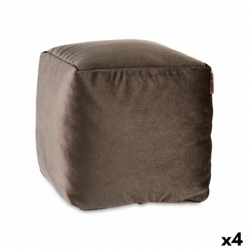 Pouffe Velvet Grey 30 x 30 x 30 cm (4 Units) image 1