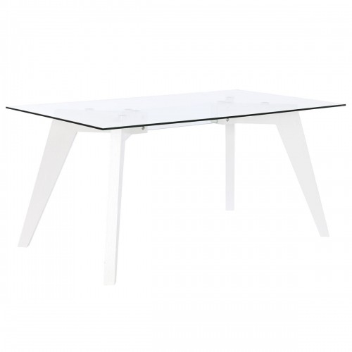 Обеденный стол DKD Home Decor Белый Прозрачный Стеклянный Деревянный MDF 160 x 90 x 75 cm image 1