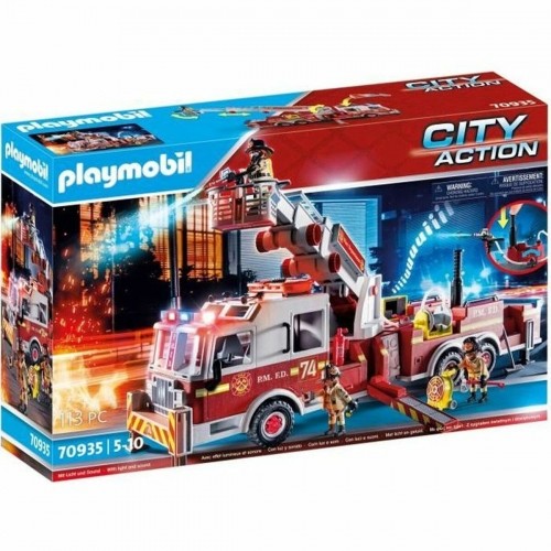 Vehicle Playset   Playmobil Fire Truck with Ladder 70935         113 Pieces image 1