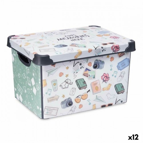 Storage Box with Lid Memories Young 22 L Plastic 29 x 23,5 x 39 cm (12 Units) image 1