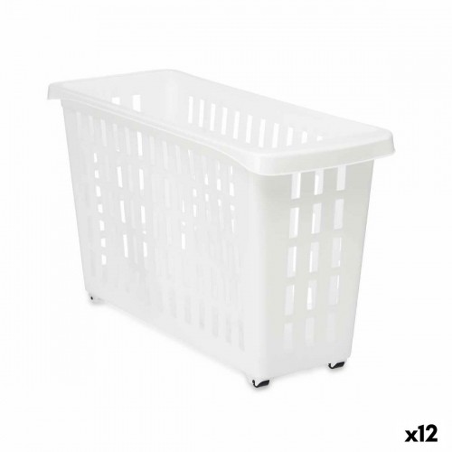 Multi-purpose basket With wheels White Plastic 17,5 x 26 x 46 cm (12 Units) image 1