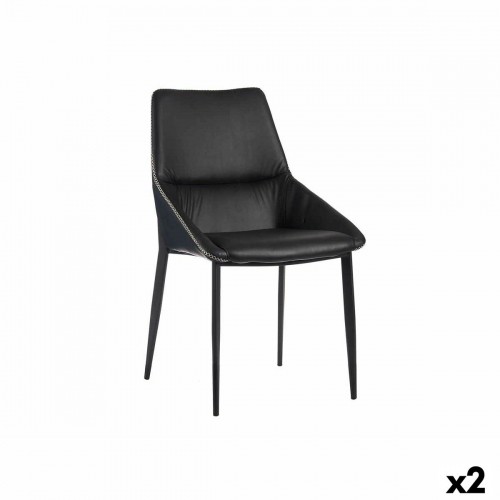 Gift Decor atzveltnes krēsls Pīšana Zils Melns Tērauds 50 x 87 x 61 cm (2 gb.) image 1