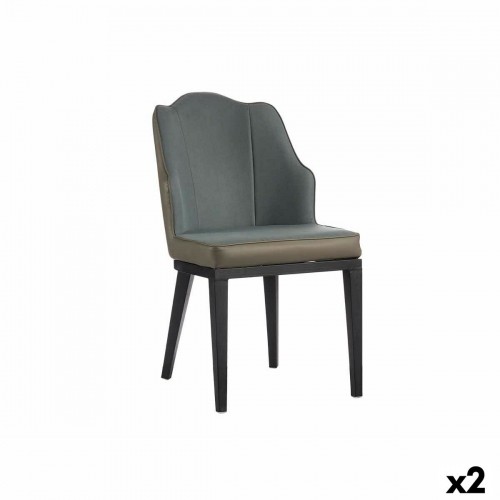 Armchair Shell Blue Black Grey Steel 48 x 88 x 60 cm (2 Units) image 1