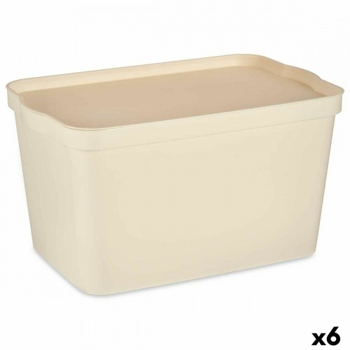 Kipit Uzglabāšanas Kaste ar Vāku Krēmkrāsa Plastmasa 24 L 29,3 x 24,5 x 45 cm (6 gb.) image 1