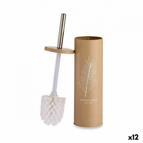 Toilet Brush Tropical Bath White Beige Steel Plastic 9,5 x 37,5 x 9,5 cm (12 Units) image 1