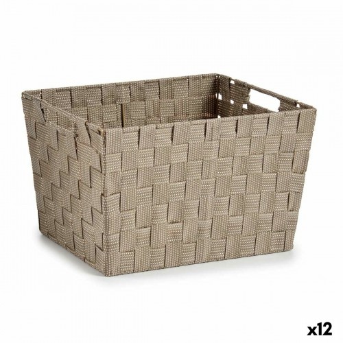 Laundry Basket Beige Cloth 10 L 25 x 20 x 35,5 cm (12 Units) image 1