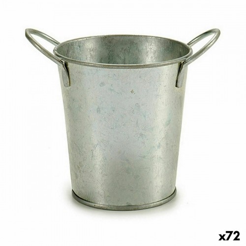 Planter Bucket Silver Zinc 16 x 12 x 11 cm (72 Units) image 1