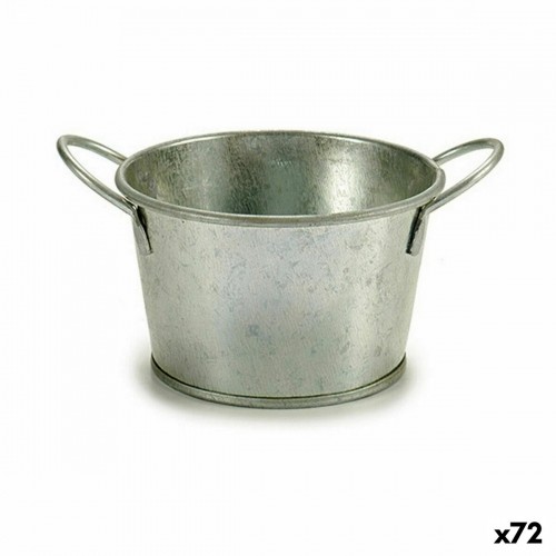 Planter Bucket Silver Zinc 17,8 x 8 x 12,3 cm (72 Units) image 1