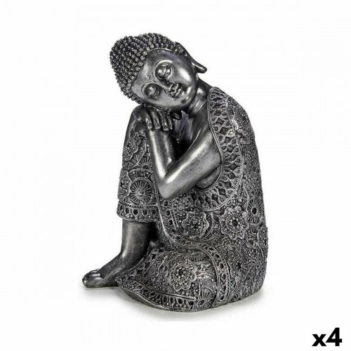 Gift Decor Декоративная фигура Будда Сидя Серебристый 20 x 30 x 20 cm (4 штук) image 1