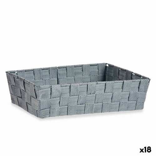 Multi-purpose basket Grey Cloth 3,8 L 34 x 8,5 x 21 cm (18 Units) image 1