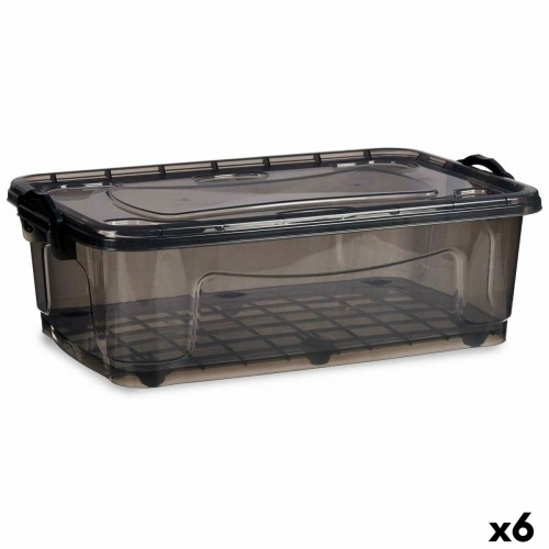Kipit Коробка для хранения с колесами Антрацитный Пластик 30 L 40 x 20,5 x 63 cm (6 штук) image 1