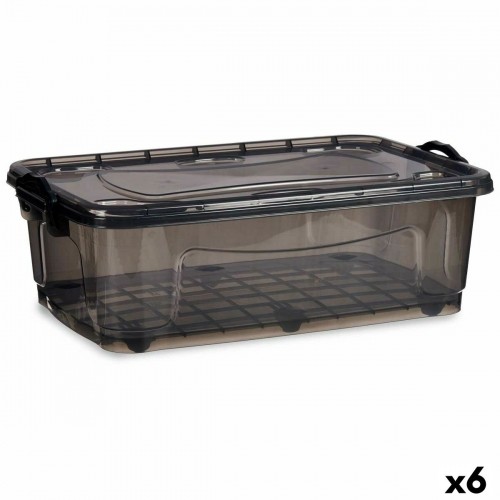 Kipit Uzglabāšanas Kaste ar Riteņiem Antracīts Plastmasa 30 L 40 x 20,5 x 63 cm (6 gb.) image 1