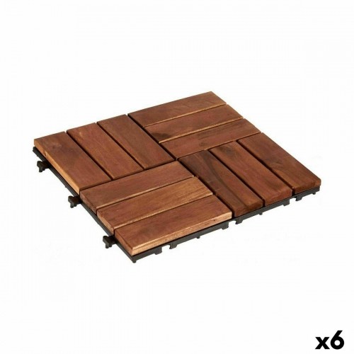 Interlocking Floor Tile Brown Polyethylene Acacia 30 x 2,8 x 30 cm (6 Units) image 1
