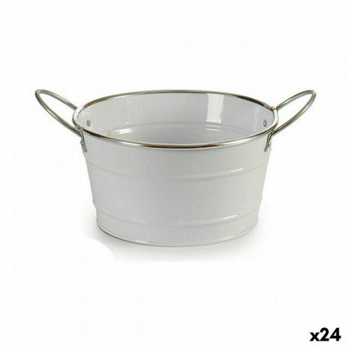 Planter Bucket White Silver Zinc 27,5 x 10,5 x 20 cm (24 Units) image 1