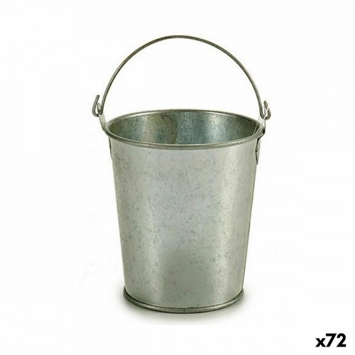 Planter Bucket Silver Zinc 15,5 x 11 x 11 cm (72 Units) image 1