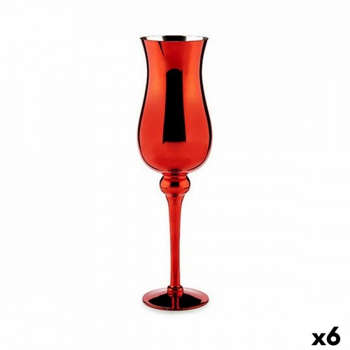 Candleholder Crystal Red 13,5 x 4,5 x 13,5 cm (6 Units) image 1